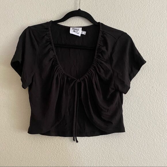 Princess Polly Open Front Tie Top/Short Sleeve Cardigan - Picture 5 of 6
